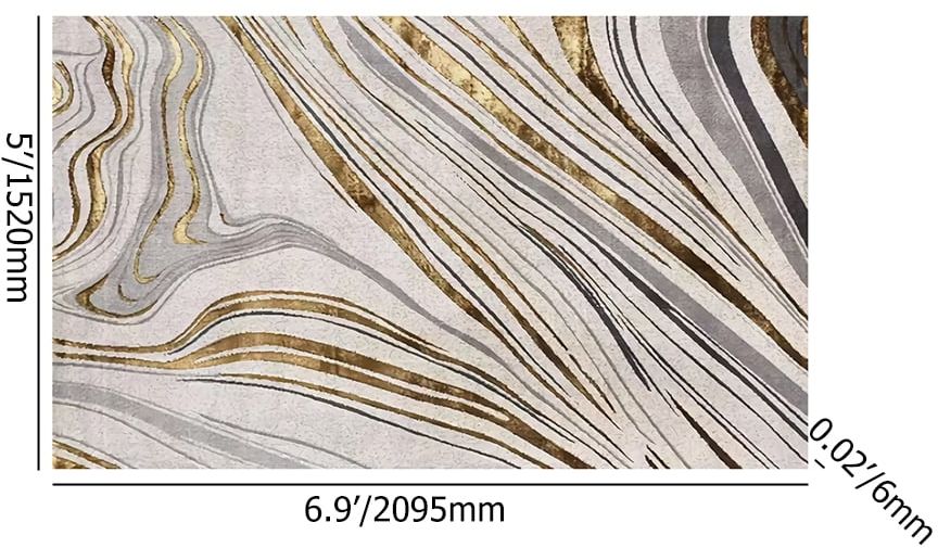 HMR - 5'x 7' Luxury Abstract Art Deco Rug with Marble Pattern Carpet