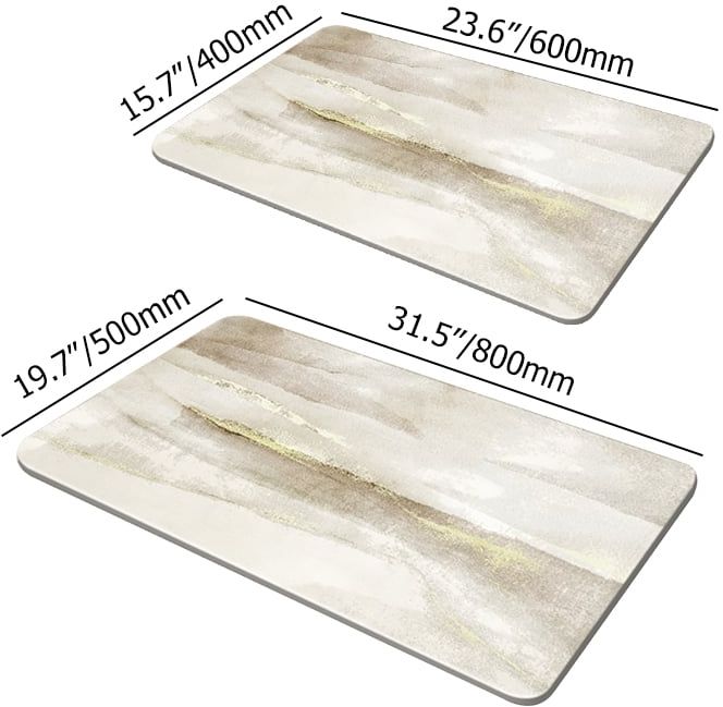 HMR - Modern Non-Slip Rectangle Bath Mat Abstract Rug 16" x 24" & 20" x 32" (2-Pieces)