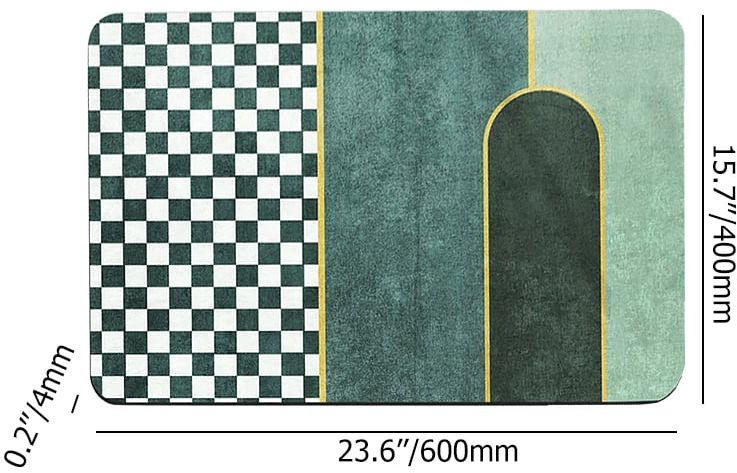 HMR - Modern Geometric Bath Mat Set Abstract Soft Bathroom Rugs 16" x 24" & 20" x 32" (2-Pieces)