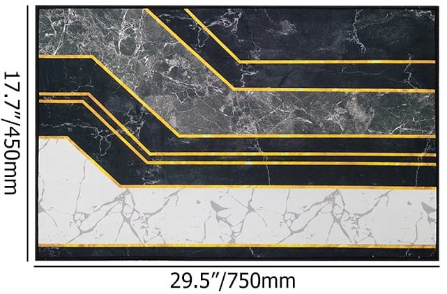 HMR - 2PCS Morden Geometry Marble Non-slip Front Door Mat Washable Entryway Rug Set