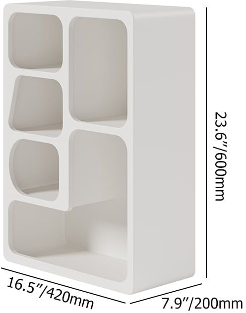 HMR - Codiys White Arched Nightstand with Open Display Shelves Art Deco Bedside Table