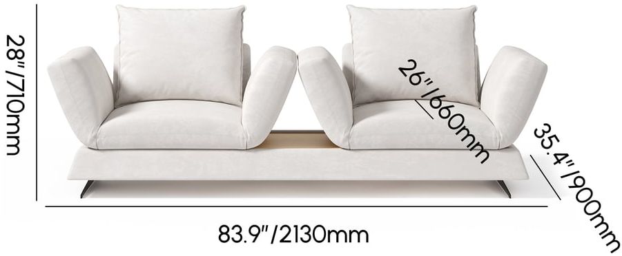 HMR - 84" Linen Convertible 2-Seater Sleeper Sofa
