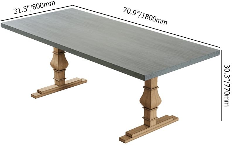 HMR - 70.9" Farmhouse Style Rectangle Wood Dining Table Seats 6-8 People