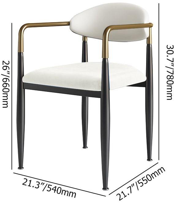HMR Otrast Series Modern Dining Chairs with PU Leather Upholstery - White, 4-Pieces