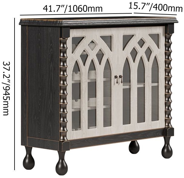 HMR - Traditional Black Bar Wine Rack Cabinet with Wine Holder Wood Home Bar Cabinet
