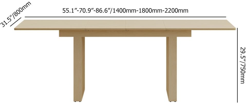 HMR 55"-87" Extendable Dining Table Seats 4-8 People - Whitewash