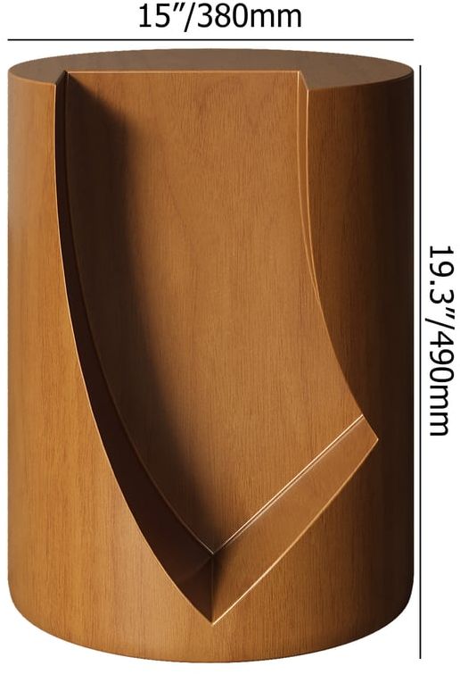 HMR - Modern Walnut Side Table with Open Storage