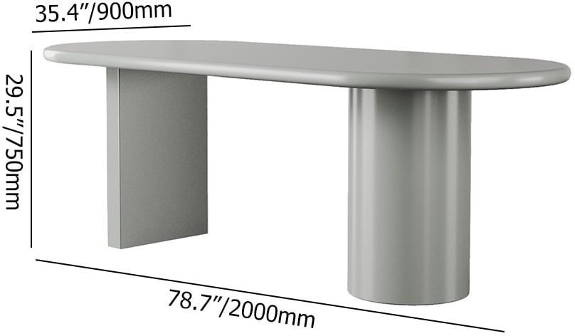 HMR - 78.7" Modern Oval Wood Dining Table Seats 6-8 People