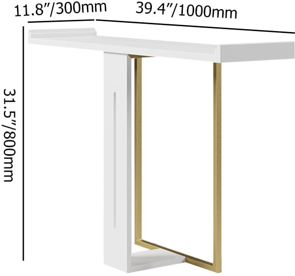 HMR Narrow 39" Console Table - White/Gold