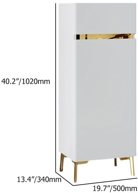 HMR - White Tall Shoe Cabinet with 5 Shelves for 10 Pairs Shoes Narrow Entryway Shoe Storage