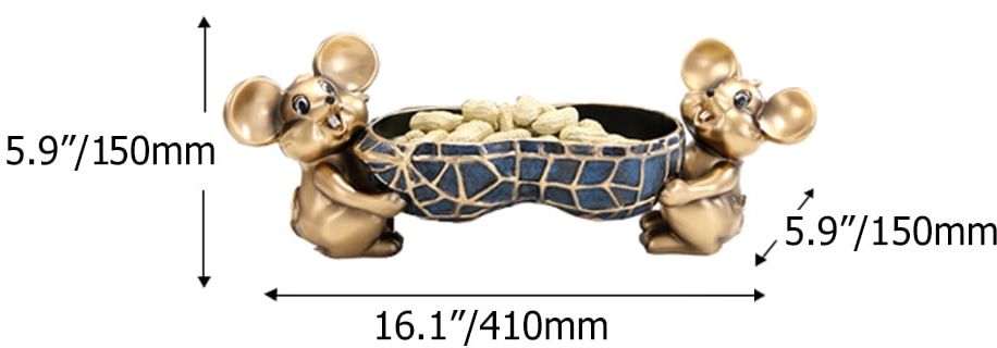 HMR - Creative Gold Cute Mouse Storage Tray Modern Home Decoration Storage Ornaments