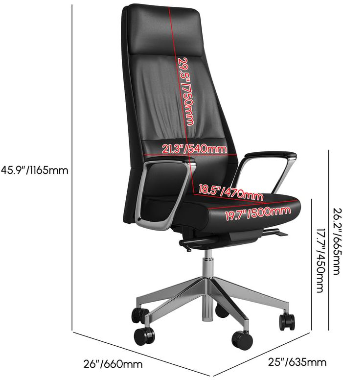 HMR - Ergonomic Adjustable High Back Lether Office Chair