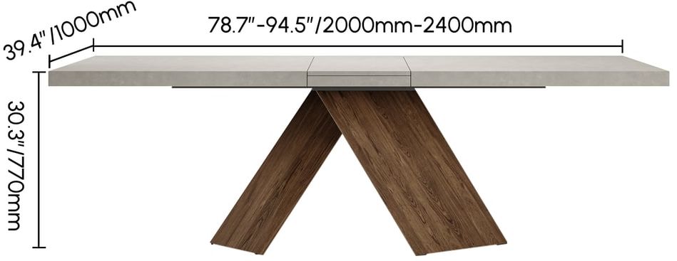 HMR Farmhouse Extendable Wood Dining Table - Gray, 79"-94" (seats 6-10)