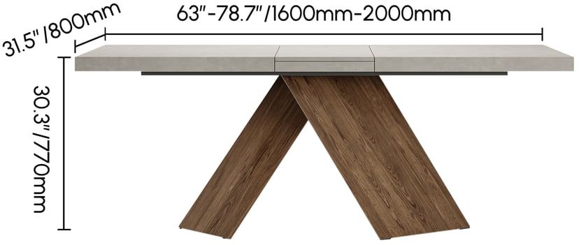 HMR Farmhouse Extendable Wood Dining Table - Gray, 63"-79" (seats 6-8)