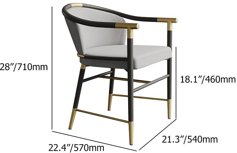 HMR Craines Series Modern Dining Chairs with Velvet Upholstery - Gray, Single