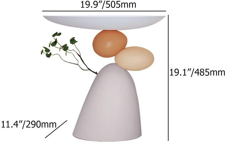 HMR - Abstract Plant Art Decor Resin Side Table
