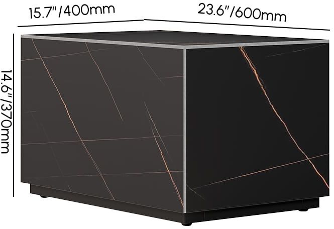 HMR 23" Sintered Stone Floor Nightstand with Drawer - Black, Number Of Drawers: 1, Single