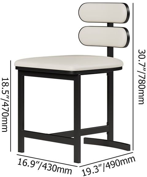 HMR Modern Wood Dining Chairs with PU Leather - White, Faux Leather, 6-Pieces