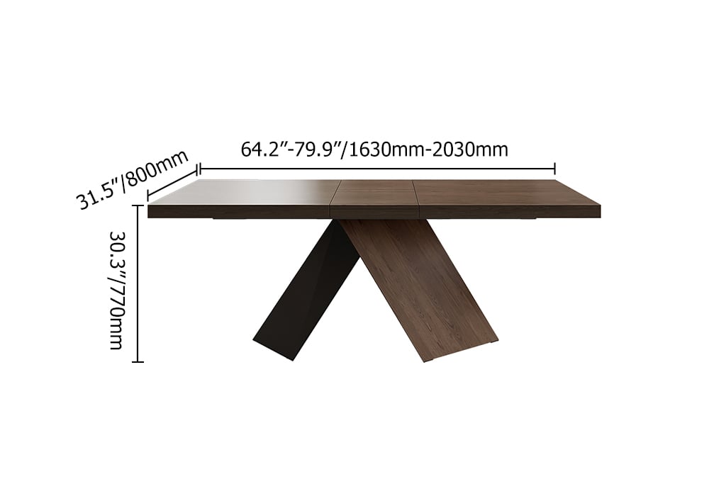 HMR Farmhouse Extendable Wood Dining Table - Walnut, 63"-79" (seats 6-8)