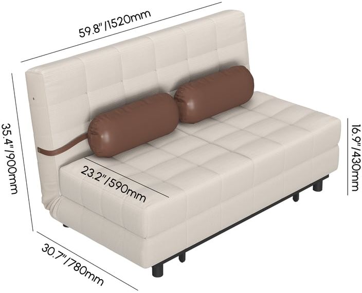 HMR - Queen Corduroy Futon Sofa Bed Folding Sleeper Sofa