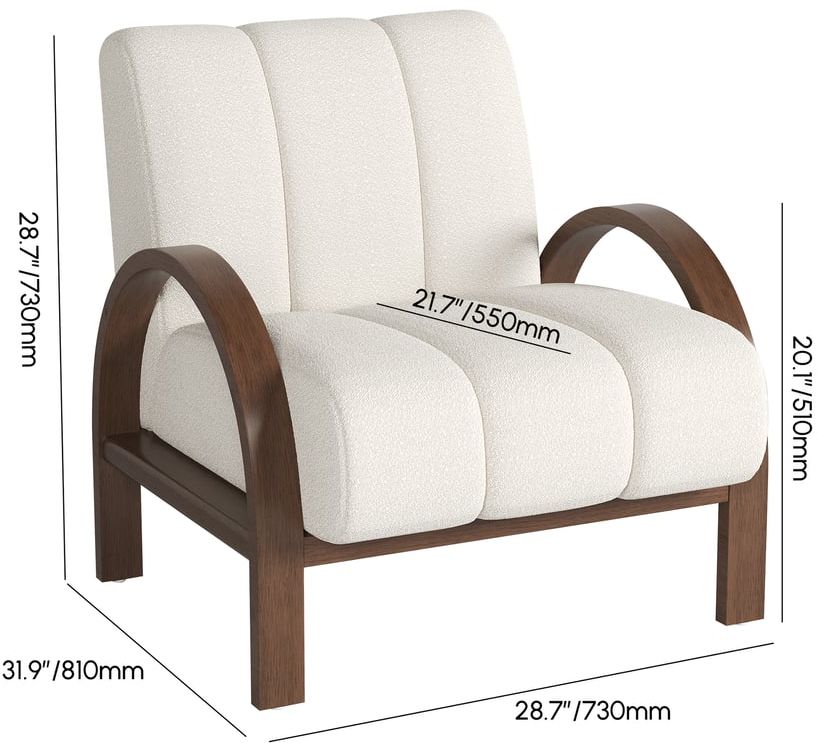 HMR - Boucle Ash Wood Accent Chair