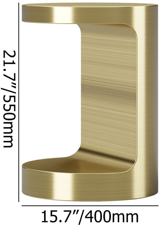 HMR - C Shaped Side Table Gold Cocktail Table