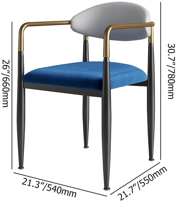HMR Otrast Series Modern Dining Chairs with PU Leather Upholstery - Blue & White, 4-Pieces