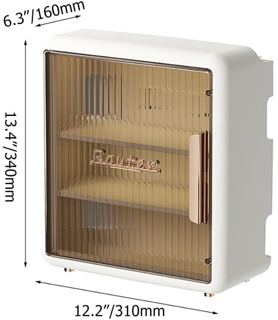 HMR - Morden White Mount & Desktop Router Box Cable Management Decorative Storage Shelf