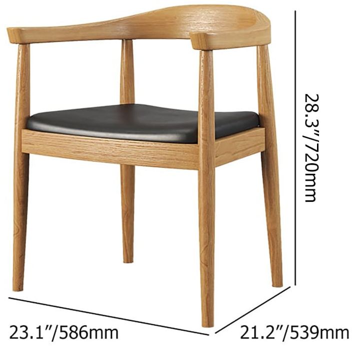 HMR Modern Wood Upholstery Dining Chair - Natural, Microfiber Leather, 1-Piece