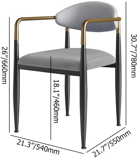 HMR Otrast Series Modern Dining Chairs with PU Leather Upholstery - White & Gray, 2-Pieces