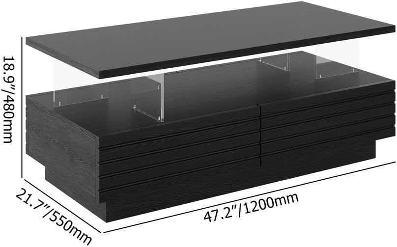 HMR - Lumoe LED Lights TV Stand & Coffee Table Set