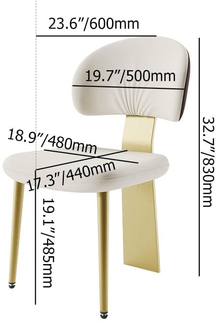 HMR - Set of 2 Modern Dining Chairs with PU Leather
