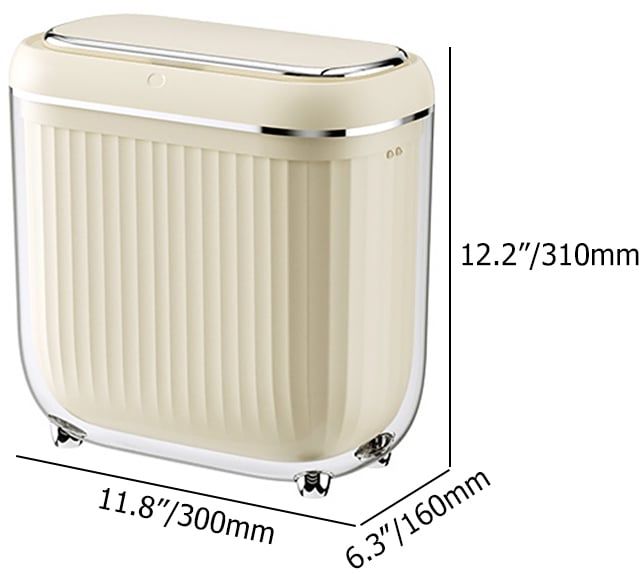 HMR - Automatic Motion Sensor Slim Trash Can with Lid Smart Touchless Garbage Can for Bathroom