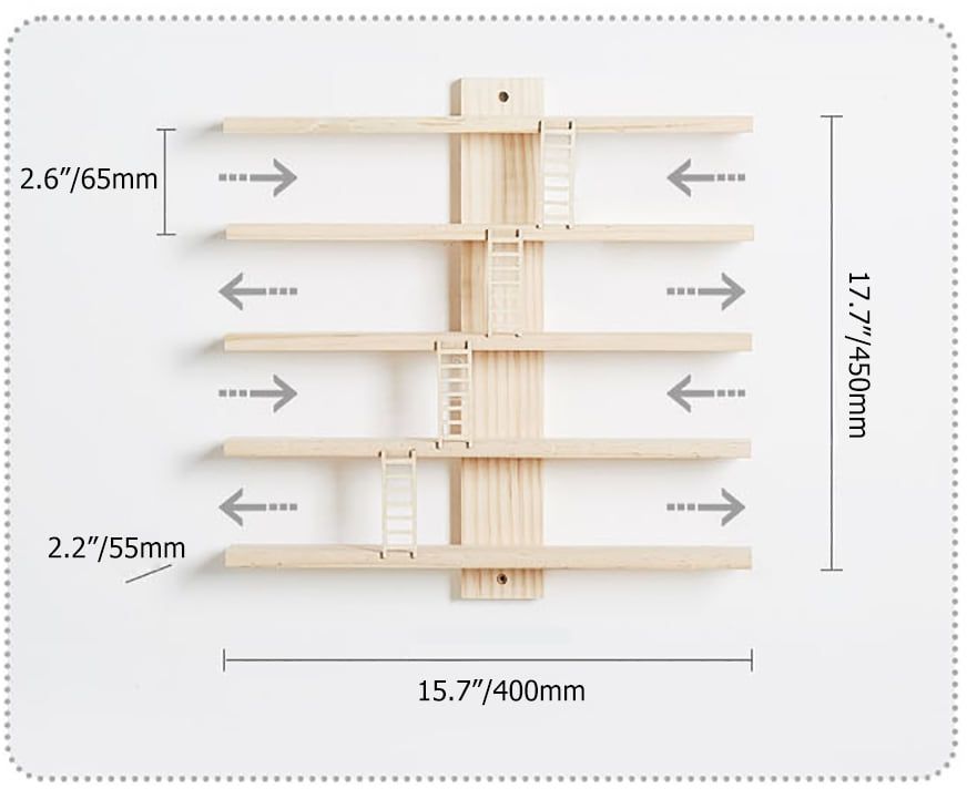 HMR - 5-Tier Wall Wooden Display Shelf Kids Room Decoration Toy Storage Organizer