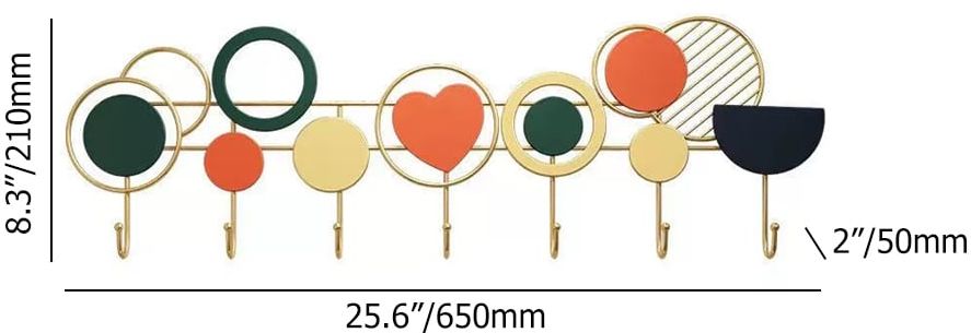 HMR - 7-Hook Modern Entryway Wall Mounted Coat Rack