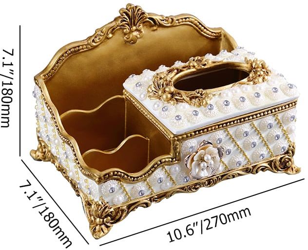 HMR - Handmade Luxury European Tissue Holder Remote Control Storage Living Room Table Storage