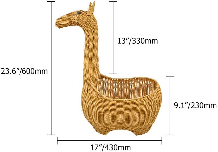 HMR - 23.6'' Giraffe Rattan Floor Toy Storage Basket