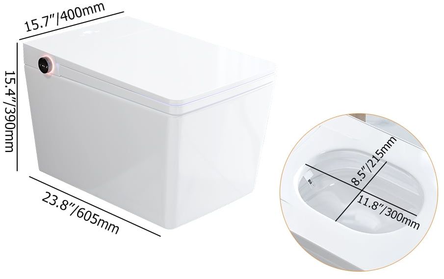 HMR - Automatic Wall-Mounted Smart Toilet with Auto Open/Close Lid 1.32 GPF