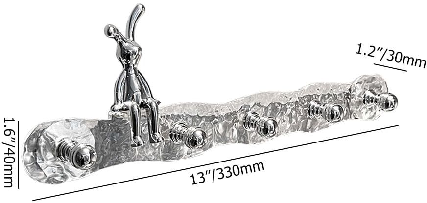 HMR - Water Ripple Acrylic Towel Rack Rabbit Wall Hanger Storage Hooks Decor for Bathroom