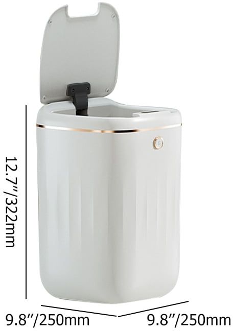 HMR - Automatic Touchless Motion Sensor Trash Can White Smart Garbage Can for Bathroom Kitchen