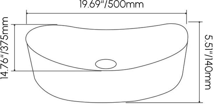 HMR - 25" Crystal Glass Vessel Sink Oval Transparent Fluted Washbasin
