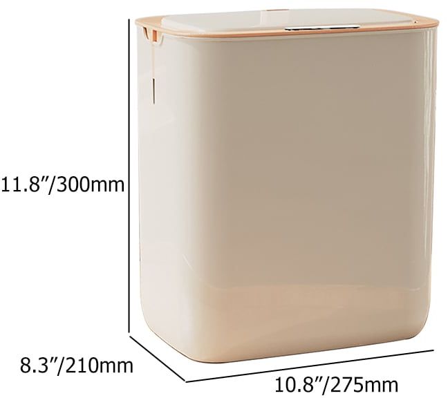 HMR - Rectangular Bathroom Touchless Sensor Trash Can Garbage Can with Lid