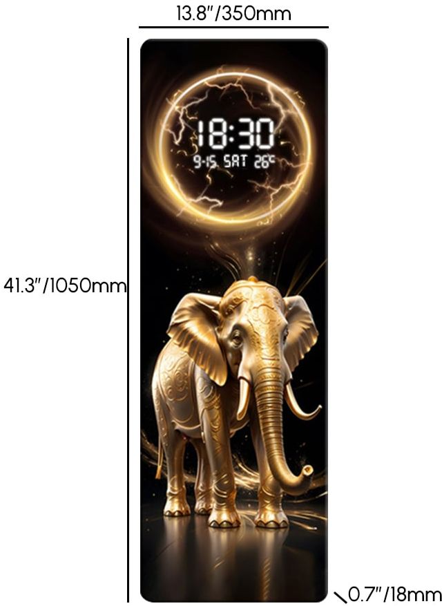 HMR - Modern Elephant Home Decor Digital Wall Clock with LED