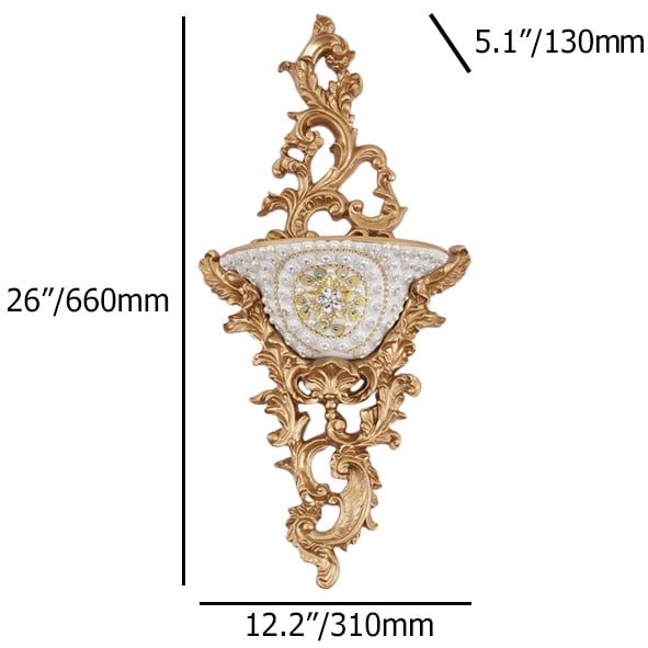 HMR - Shinely 26" European Retro Resin Wall Mount Flower Vase Decor Art Living Dining Room