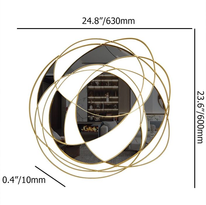HMR - Modern Abstract Gold Twisted Metal & Stainless Steel Wall Decor Art Living Room Bedroom
