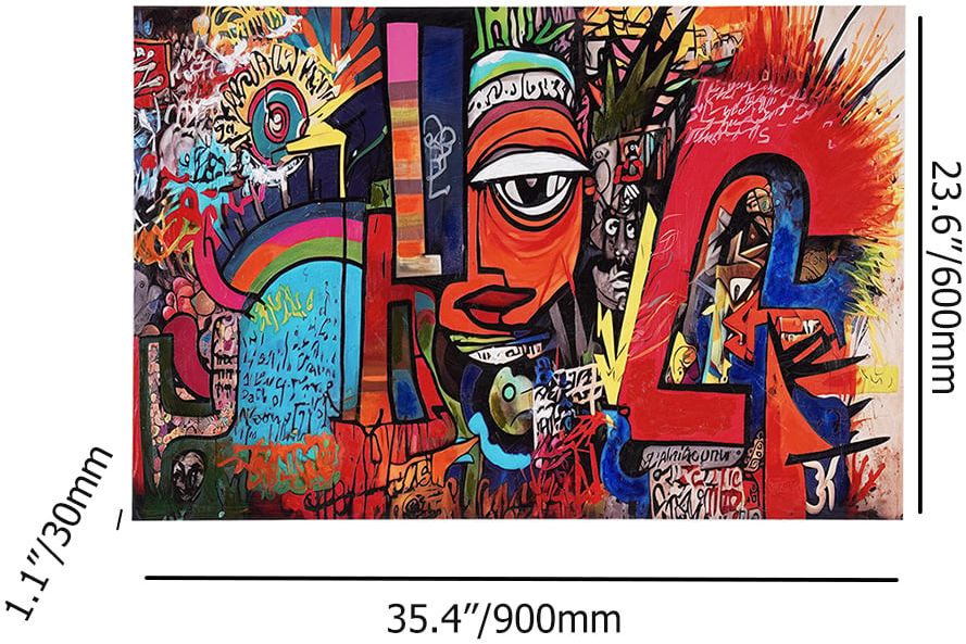 HMR - Abstract Geometric People Colorful Graffiti Wall Art Decor Canvas Prints Living Room