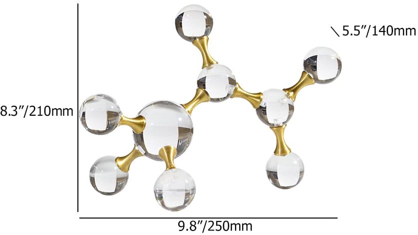 HMR - 9.8" Modern Crystal Ball Bubble Sculpture Decor Art 3D Molecular Ornament Living Room