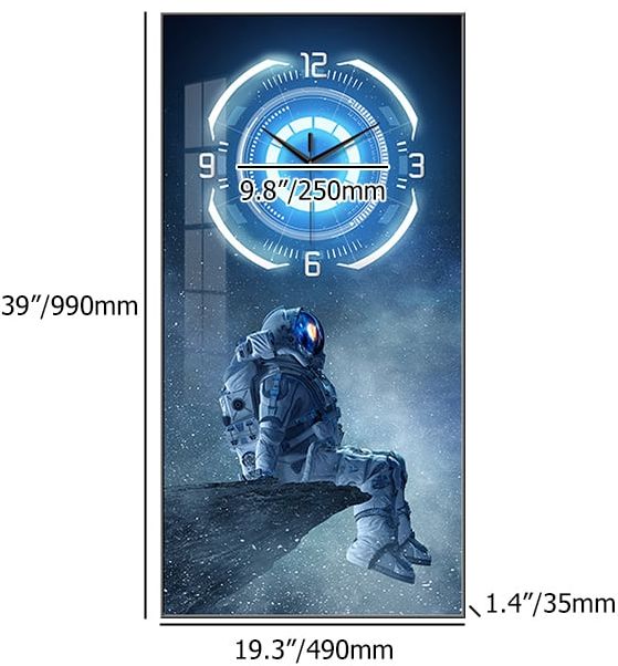 HMR - 39" Creative Sci-fi LED Wall Clock Lighting Wall Art Decoration