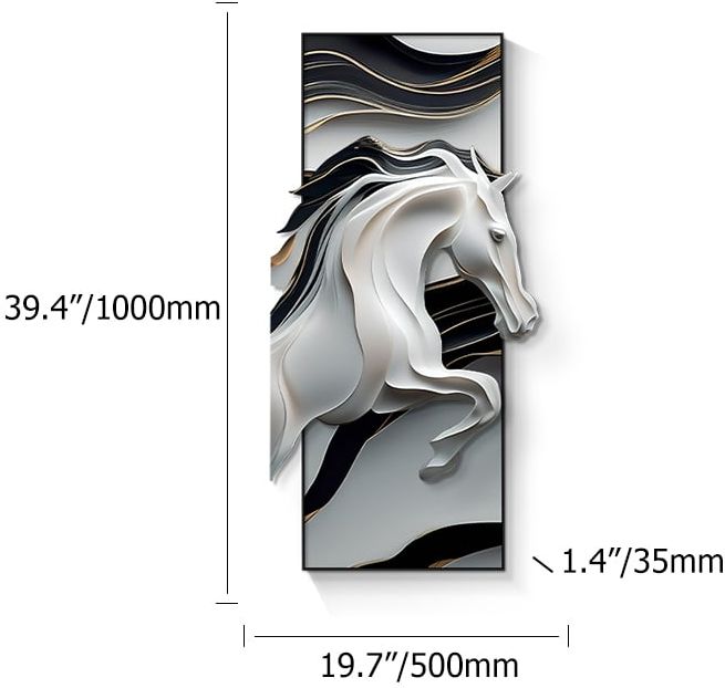 HMR - Creative Abstract Irregular Wall Hanging Decor Black& White Horse Home Decoration