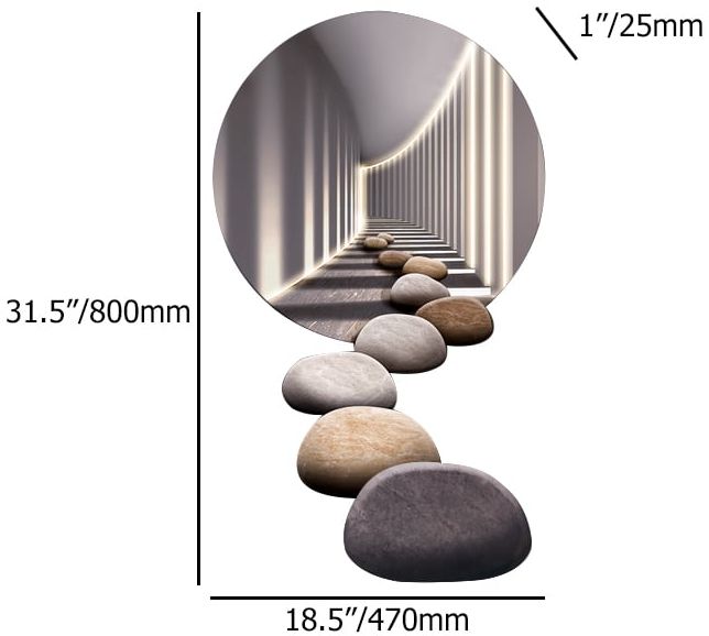 HMR - 31.5" LED Acrylic Modern Abstract Stone Corridor Wall Art Decor Living Room Bedroom